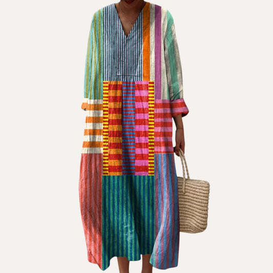 Aurelia | Letnia Sukienka Maxi w Pasy