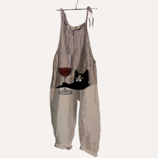 Vino Cat | Kombinezon z Kotem i Kieliszkiem Wina